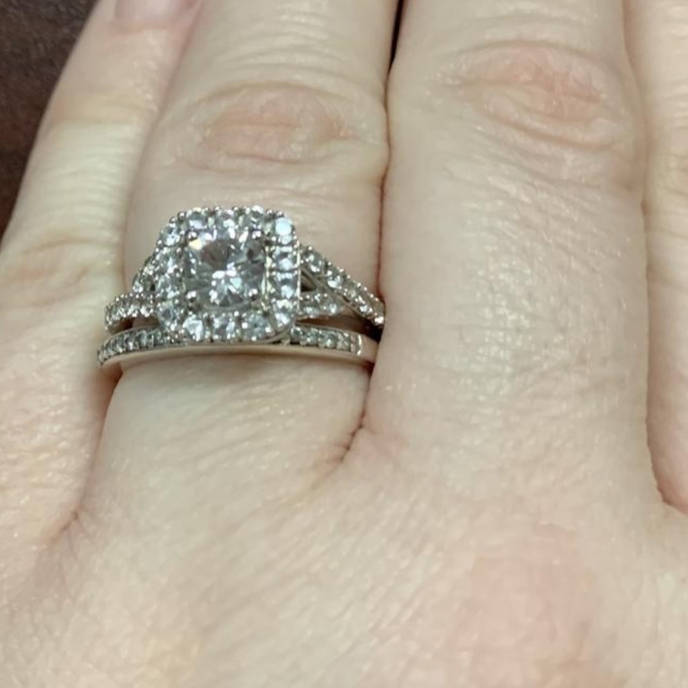 White Sapphire Sterling Silver Cushion Cocktail Ring